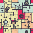 Robot and monsters colorful seamless pattern. Robot and monsters colorful seamless pattern.
