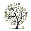 Art tree concept with business icons for your design Art tree concept with business icons for your design