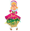 Vektor: The girl with flower's basket The girl with flower's basket