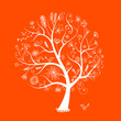 Art floral tree for your design