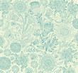 Ornamental background with flowers and birds