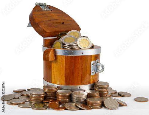 Photo: Full silver coin in a bucket Full silver coin in a bucket