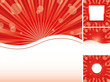 Set of red abstract background with strips and rounds, vector Set of red abstract background with strips and rounds, vector
