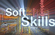Soft skills background concept glowing