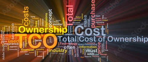 Illustration: Total cost of ownership background concept glowing Total cost of ownership background concept glowing