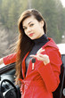 Beautiful young happy woman with car keys. Beautiful young happy woman with car keys.