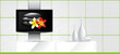 Home Interior - LCD tv on the wall and decorations - vector