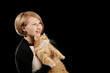Young woman with her cat