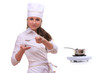 Beautiful cooking woman