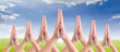 put hands together in salute