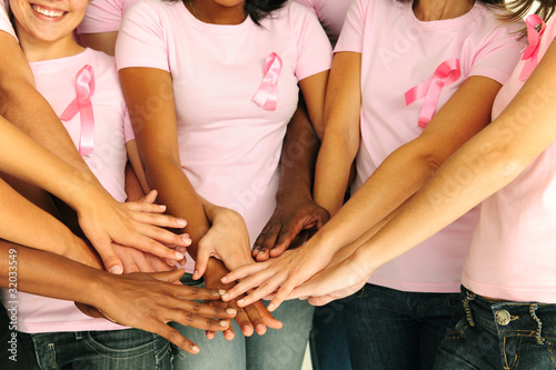 Photo: breast cancer awareness women joining hands breast cancer awareness women joining hands