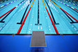 Image : In center one platform for  start and lane of swimming pool