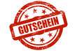 Sternen Stempel rot GUTSCHEIN