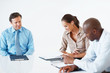Business woman reading documents