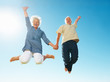 Senior couple having fun
