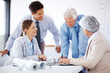 Successful business team working on project