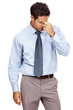 Businessman looking tired and depressed from work