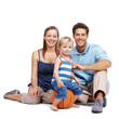 Beautiful young couple with their cute kid