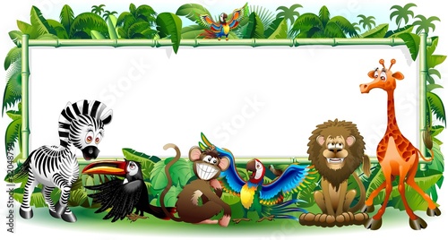 Cute Cartoon Backgrounds on Photo  Animali Selvaggi Cartoon Giungla Wild Animals Background 2