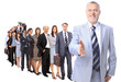 business man and his team isolated over a white background