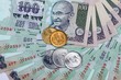 Indian Currency Rupee Notes and Coins