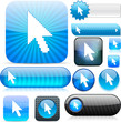 Pixel arrow blue high-detailed icons.