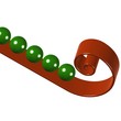 Ricciolo rosso con palline verdi - Red curl with green balls