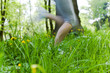 Photo: Woman running outdoors in park - motion blur Woman running outdoors in park - motion blur