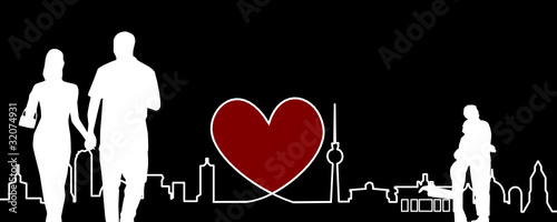 Vektor: Berlin Skyline mit Pärchen Berlin Skyline mit Pärchen