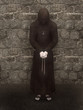 A contemplating christian monk.