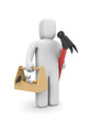 Worker with toolbox