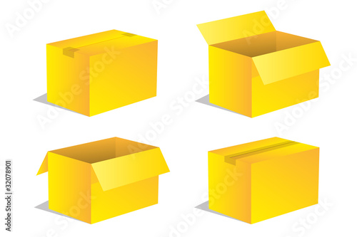 Vektor: Paket Päckchen Lieferung Box Karton Set 11 Paket Päckchen Lieferung Box Karton Set 11