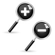 Magnifying glass. Vector set.