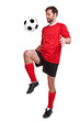 Footballer cut out on white