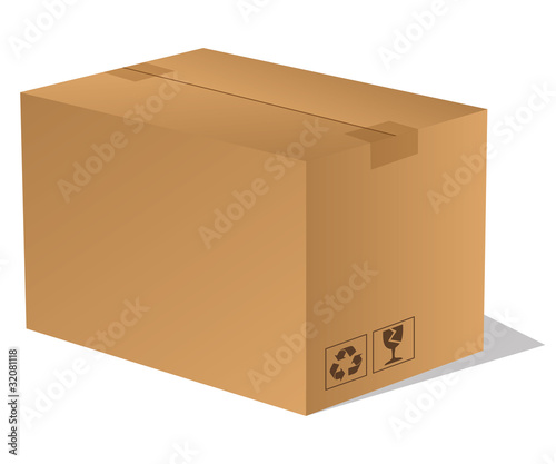 Vektor: Paket Päckchen Lieferung Box Karton braun 5 Paket Päckchen Lieferung Box Karton braun 5