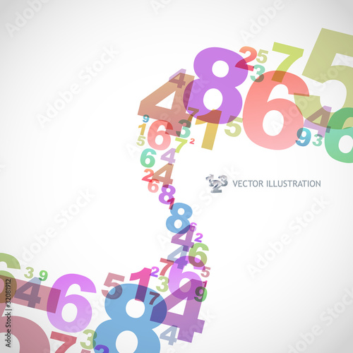 Vector: Numbers. Abstract illustration Numbers. Abstract illustration
