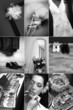 vertical collage of nine wedding photos
