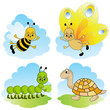 Cartoon animals.