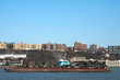 Barge Carrying Recycled Cars and Scrap Metal