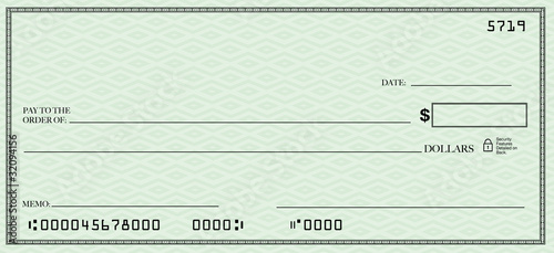 Illustration: Blank Check with Open Space for Your Text Blank Check with Open Space for Your Text