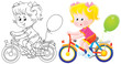 Girl riding a bicycle