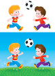 Boys playing football