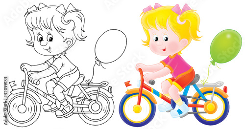 Illustration: Girl riding a bicycle Girl riding a bicycle