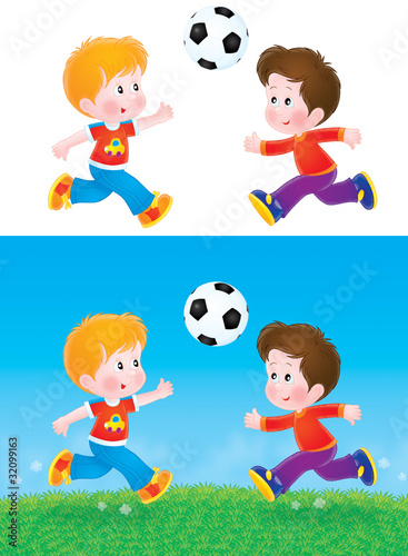 Illustration: Boys playing football Boys playing football