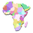 Africa color 3d map