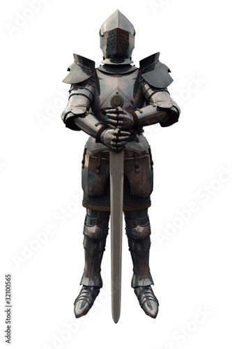 Illustration: Fifteenth Century Medieval Knight with Sword Fifteenth Century Medieval Knight with Sword