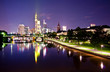Foto: Night view on the Frankfurt skyline with reflections Night view on the Frankfurt skyline with reflections