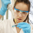 Researcher loads samples for DNA analysis