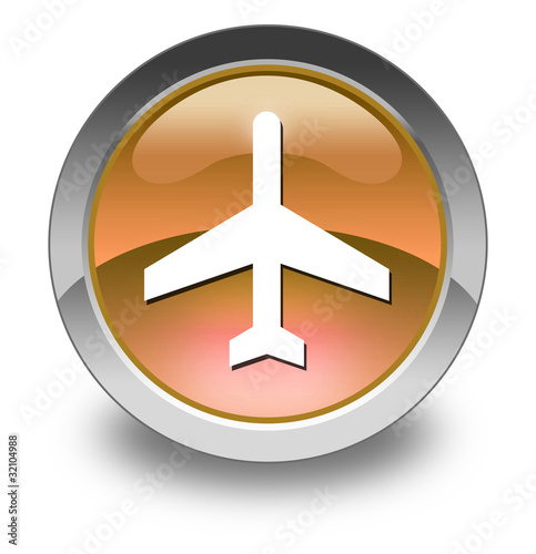 Illustration: Orange Glossy Pictogram "Airport / Airplane" Orange Glossy Pictogram "Airport / Airplane"