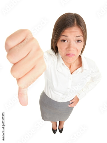 Photo: Thumbs down woman Thumbs down woman
